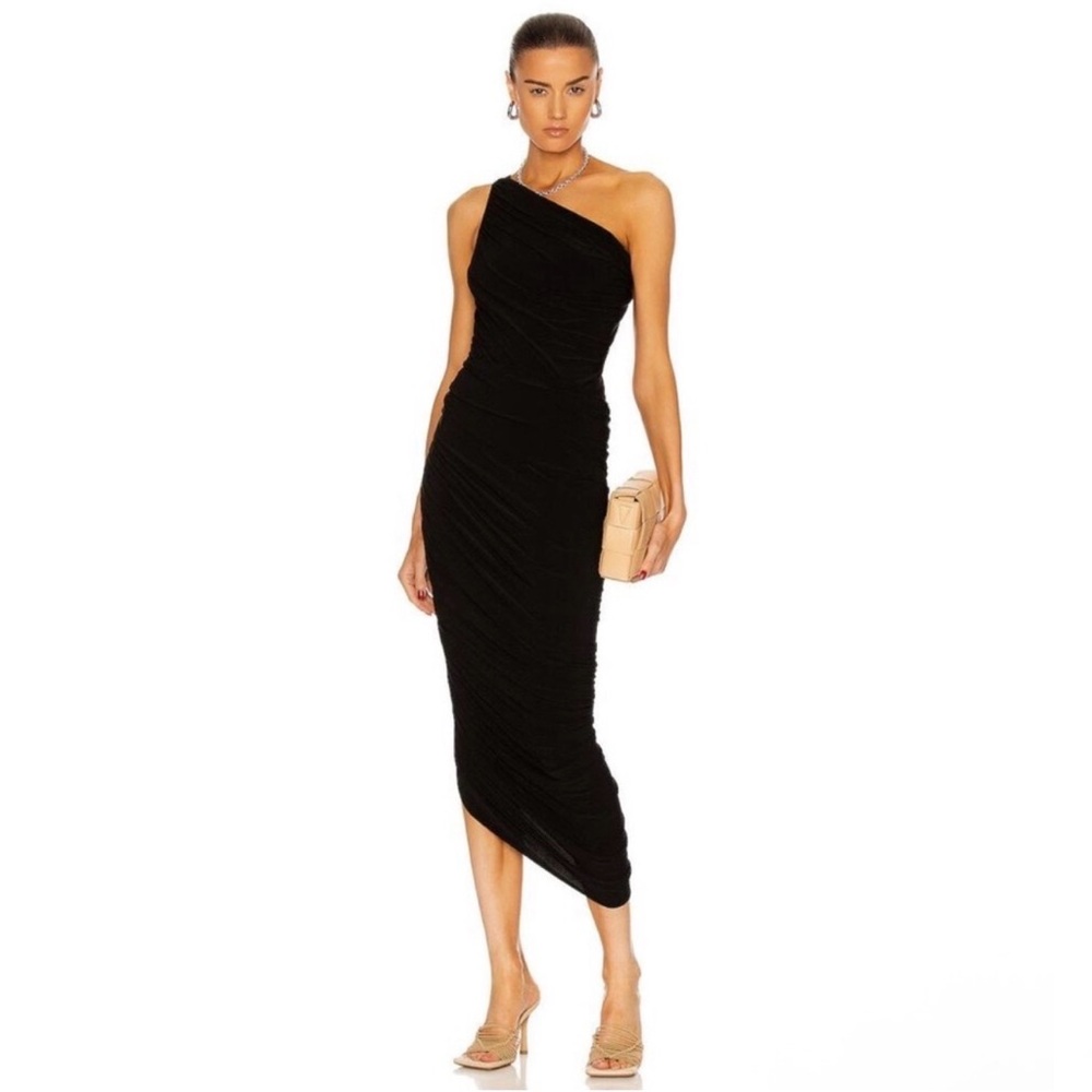 Norma Kamali Diana Gown in Black Small New Womens Midi Jersey Dress NWT